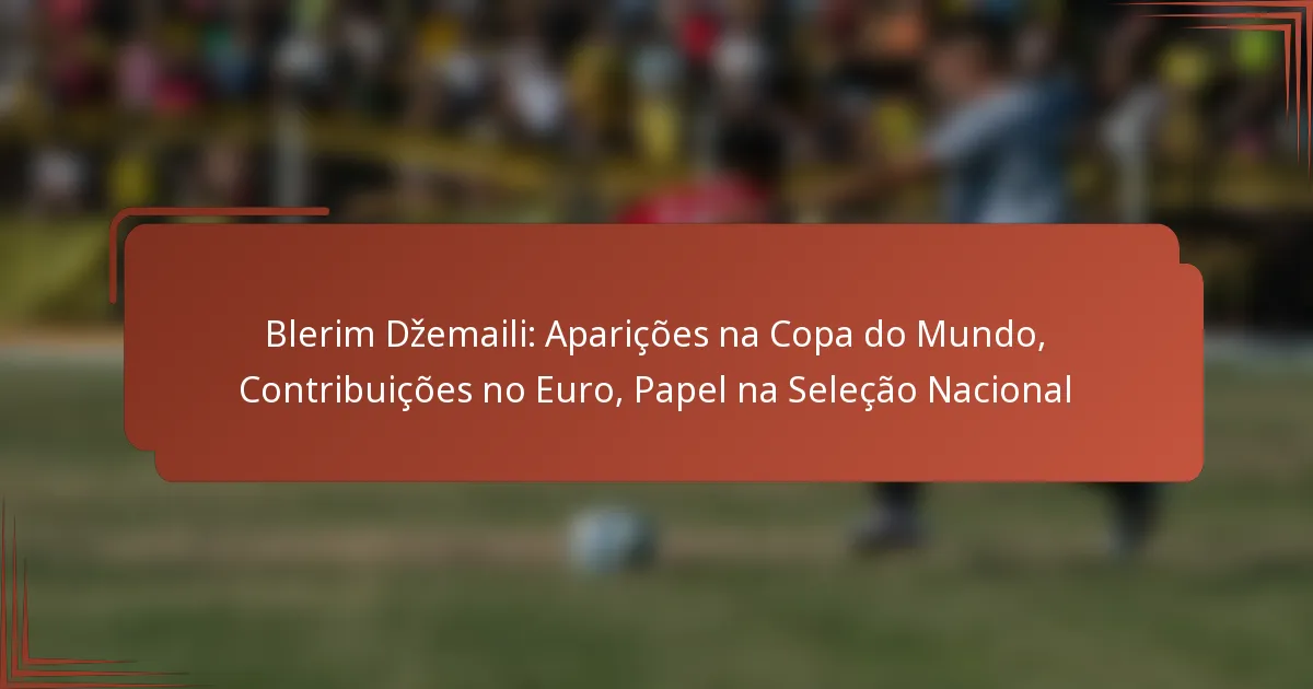 Blerim Džemaili: Aparições na Copa do Mundo, Contribuições no Euro, Papel na Seleção Nacional